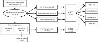 How important is the role of iterative liver direct surgery in patients with hepatocellular carcinoma for a transplant center located in an area with a low rate of deceased donation?